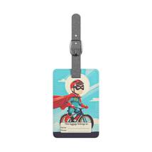Luggage Tag  for Kids Superhero Theme | Rectangle Saffiano Polyester Lug... - £15.65 GBP