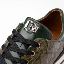 Portici Genuine Crocodile and Lizard Fashion Sneaker Green / Olive image 4
