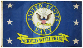 3x5 USN United States Navy Served With Pride 3&#39;x5&#39; Premium 75D Poly Flag... - £15.14 GBP
