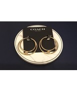 Coach Signature C Double Hoop Gold Plated Brass earrings - $67.01 CAD