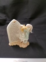 Seraphim Angel plaque &quot;Footprints in the Sand&quot; 5in  #84425, inspirational - £20.81 GBP