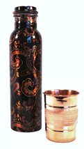 Terrapin Trading Ltd Pure Copper Ayurvedic Water Bottle +cup Yoga Sport Trekking - £24.65 GBP