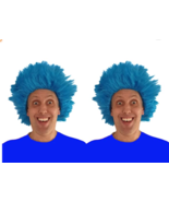 2 PACK Blue Fuzzy USA Team Spirit 80s Punk Wig Costume Kids or Adult One... - €22,81 EUR