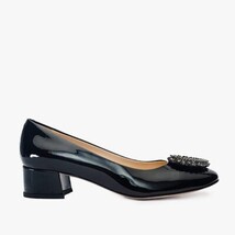 The Foggia Black Leather Block Heel Pump Women Shoe image 5