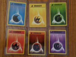 1999 1st Series Pokemon Base Set ALL Basic Energy Shadowless 97-102/102 in Case - £13.87 GBP