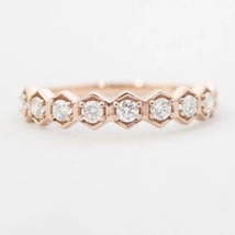 Half Eternity 9 Stone Round Wedding Anniversary Unique For Women Stackable Band - £73.77 GBP