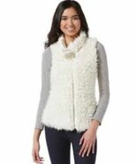NEW Bongo Juniors Ivory Lined Faux Fur Zip Up Vest Size M L - $14.99