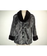 Guess Jacket Coat Size M Medium Faux Fur Snakeskin Print Gray and Black - £23.94 GBP