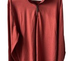 Merona Shirt Men Size Large Orange Long Sleeve Mocked Kneck Pullover Qua... - $15.54