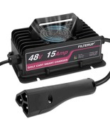 48V 15A Golf Cart Battery Charger 3-Pin Triangle Style Plug Charger Comp... - $223.24