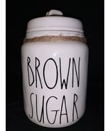 NWOT Rae Dunn Artisan Collection by Magenta BROWN SUGAR White Canister w... - £22.79 GBP