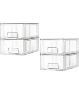 Vtopmart 4 Pack Stackable Storage Drawers,Clear Acrylic Drawer Organizer... - $51.98