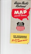 Union Pacific Railroad Map of the United States 1954 - £5.49 GBP