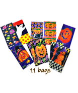 Halloween Treat Sacks Bags Jack o Lanterns Ghosts Cats 11 NEW Vintage 5x... - $7.74