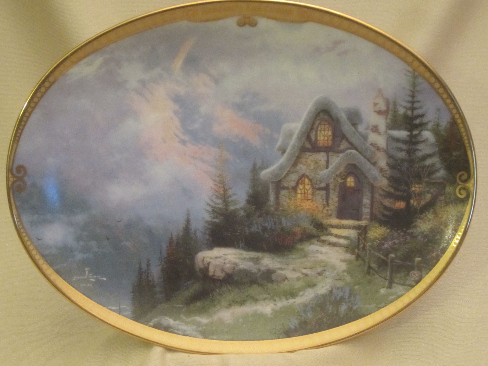Primary image for RAINBOW'S END COTTAGE collector plate THOMAS KINKADE Scenes of Serenity BRADFORD