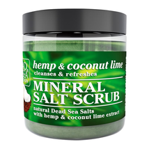 Salt Body Scrub - with Hemp &amp; Coconut Lime - Large 23.28 OZ - Includes Pure Oils - £19.89 GBP