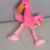 TY Beanie Baby Pinky Pink Flamingo 10&quot; NEW with Mint Tags NWMT - £7.83 GBP