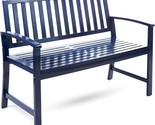 Outdoor Acacia Wood Bench In Pu Navy Blue By Christopher Knight Home. - $256.94