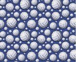 Cotton Super Sports Blue Volleyball Bump Cotton Fabric Print by the Yard... - $15.95