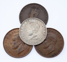 1911-1944 Australia Penny &amp; Florin Coin Lot of 4, KM# 23, 31, 36 - £44.91 GBP