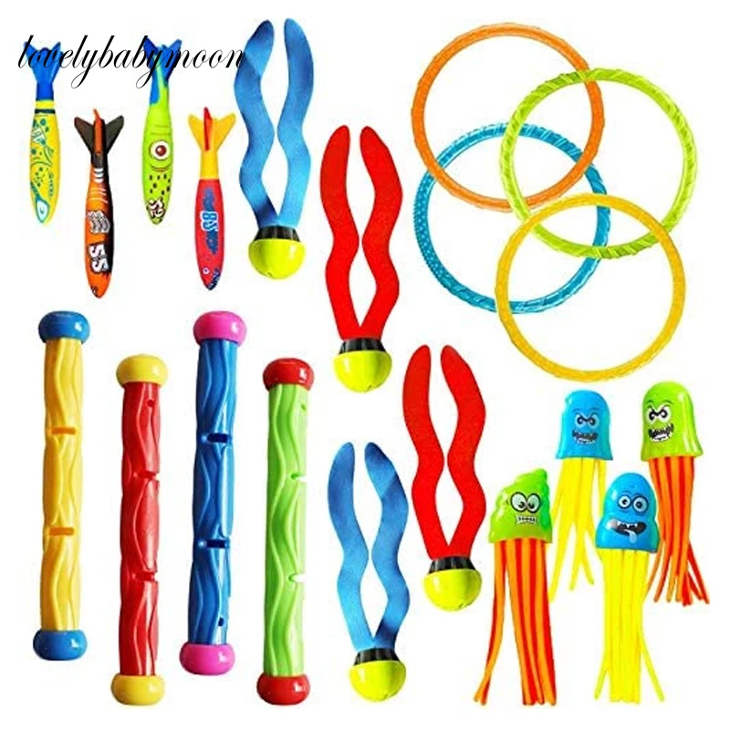 20pcs Underwater Swim Pool Diving Toys Summer Swimming Dive Toy Sets Water Rings - £31.16 GBP