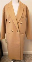 Tahari Double Breasted Coat Size-M Camel Viscose Blend - $118.78