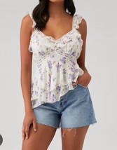 Loveshackfancy kazu top in Dusty Lavender - size XS - £168.83 GBP