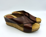 Hee WOMEN Leather Wedge Sandals- Cuero, EUR 40 / US 9.5-10 - $54.99