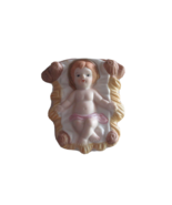Ceramic Nativity Baby Jesus in Manger ~2&quot;x3.25&quot;x3&quot; Replacement Figure Part - $240.43 MXN