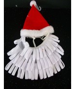 Red Santa Hat &amp; Beard Pet Costume Set Christmas Holiday XS S - £18.95 GBP