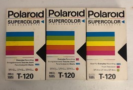 LOT of 3 POLAROID T-120 Supercolor VHS VCR Video Cassette Tapes RARE SHI... - $14.73
