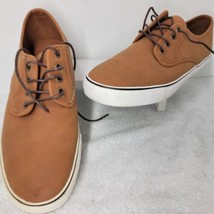 SIO SUEDE STYLE CASUAL SNEAKER BOAT BROWN COGNAC SHOE MEN&#39;S SIZE 10 D - $19.79
