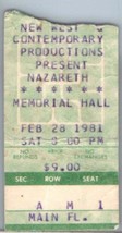 Nazareth Konzert Ticket Stumpf Februar 28 1981 Kansas Stadt Kansas - £42.40 GBP