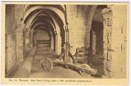 United Kingdom UK Postcard Warwick Saint Mary&#39;s Crypt Scold&#39;s Ducking Stool - £2.32 GBP