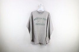 Vtg 90s Mens Medium Spell Out Michigan State University Long Sleeve T-Shirt USA - £31.10 GBP