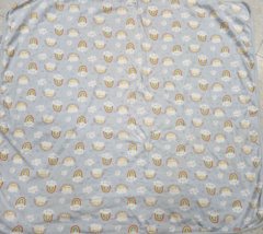 Old Navy Baby Swaddle Blanket Rainbows Clouds Suns Blue Cotton Thin - £27.23 GBP