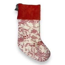 Threshold Target Christmas Stocking Red White Toile Floral Holly Berries *Defect - £11.47 GBP