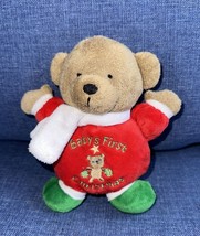 Plush Baby’s First Christmas Teddy Bear Rattle Carters Child of Mine 6&quot; Lovey - £11.17 GBP