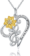 Mother&#39;s Day Gifts for Mom Women Her, Sunflower Necklace S925 Sterling Silver - - £38.86 GBP