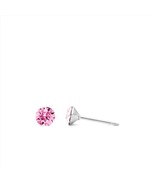 Mini 4mm Light Rose Stud Earrings, Swarovski Crystal, Soft Pink Studs, H... - $16.00