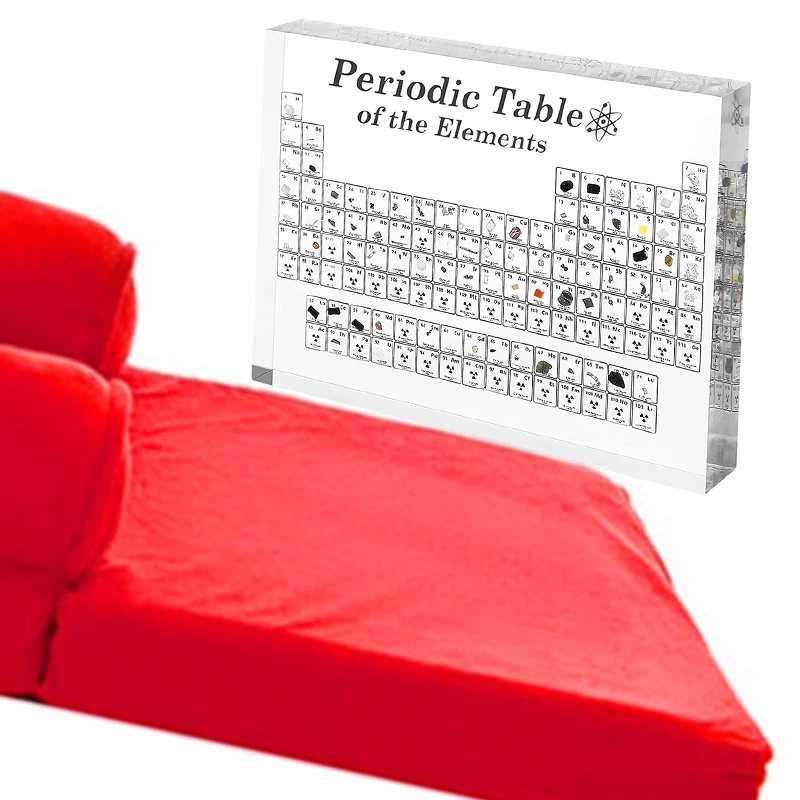 children Gift Set Acrylic Periodic Table Desk Display with Real Elements... - $46.78