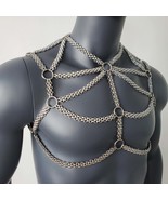 Rave Man Body Chain Harness,Festival Burning Man Stainles Punk Chest Chain - $80.00