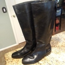 Coach Lonnie Knee High Riding Boots Black Leather Back Zip Women&#39;s Size 9B - $89.10