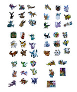 Cool Pokémon Eeve Evolution Assorted 3D Colorful PC Stickers 50 PCS NEW - £15.63 GBP