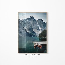 Canoes in the Moraine Lake Poster | Banff National Park Canada | Nature Photogra - £15.98 GBP