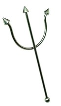 Trident Scaffold Bar Earring Piercing Fork Ear Poseidon 16g (1.2mm) 316 Steel - £9.75 GBP