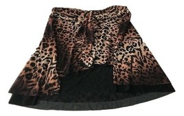 NWT GOTTEX XL swimsuit cover up skirt mesh leopard asymmetric hem 14 16 18 - £38.76 GBP