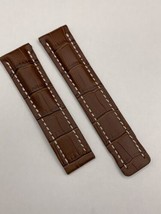 Breitling Brown Croc 22mm Leather Strap Without clasp - £18.56 GBP