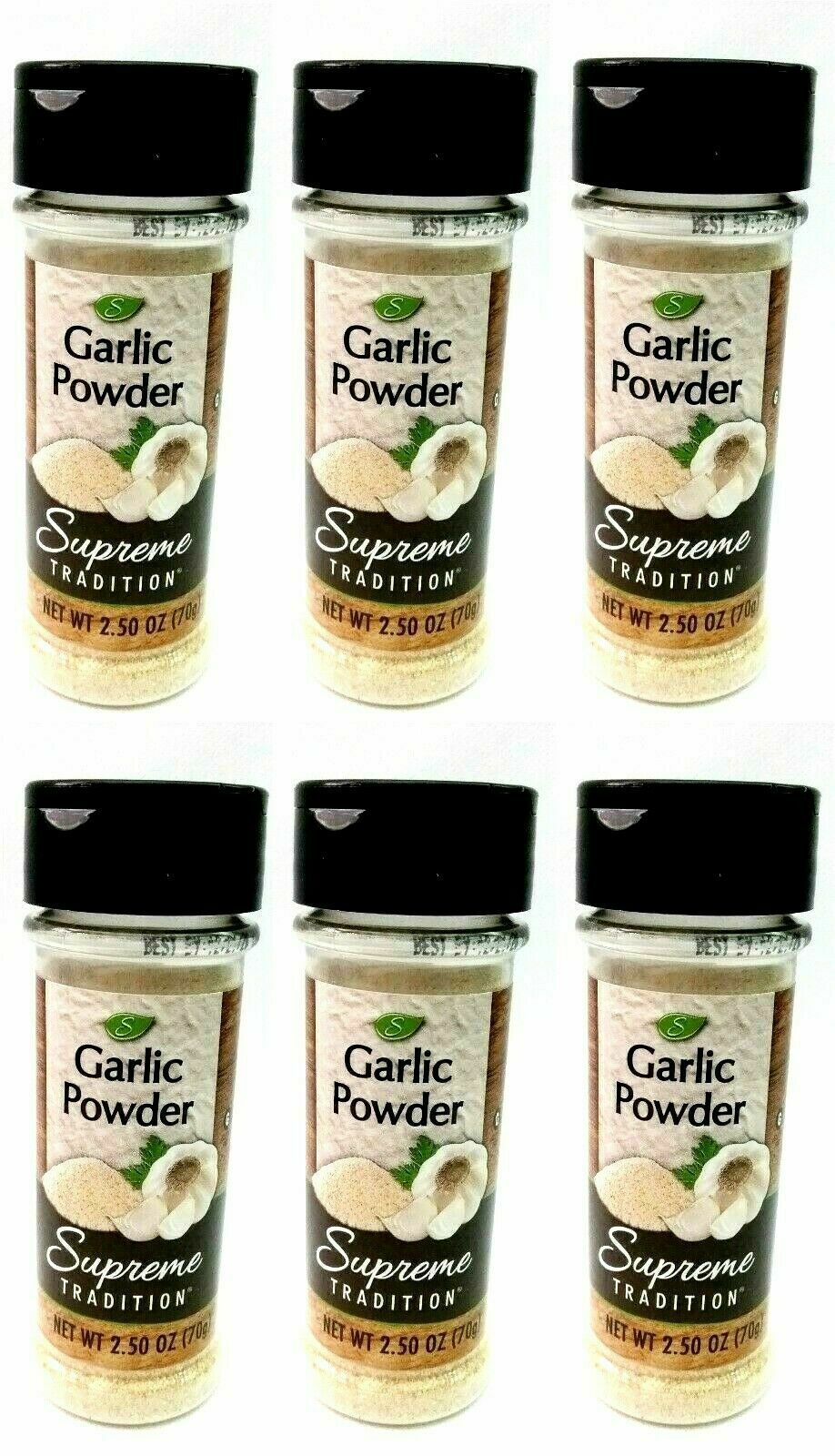 ( 6 PACK ) Supreme Tradition Garlic Powder, 2.5 oz. Each SEALED - $23.75