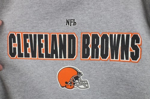 Vintage NFL Mens XL Spell Out Cleveland Browns Football Hoodie Sweatshirt Gray Item image 6